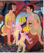 Bathing women and children, Ernst Ludwig Kirchner